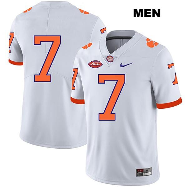 Men's Clemson Tigers #7 Chase Brice Stitched White Legend Authentic Nike No Name NCAA College Football Jersey OYW1046UD